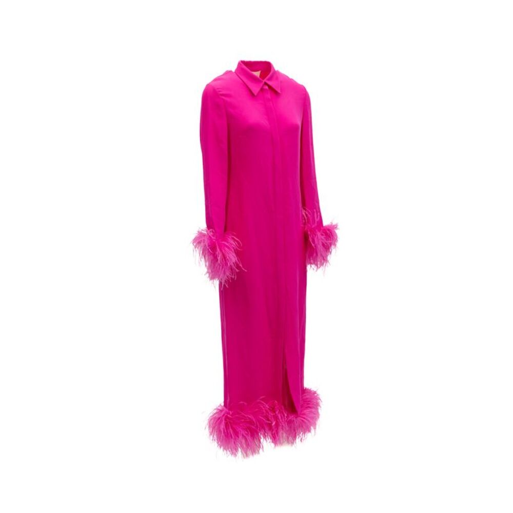 Valentino Garavani Pink Feather Hem Women's Dress - Picture 3 of 3